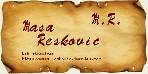 Maša Resković vizit kartica